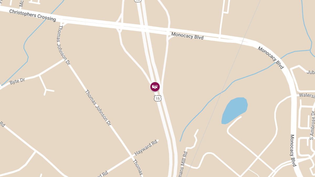 1 Injured in Two-Vehicle Accident on Rte 15 N near Monocacy Blvd