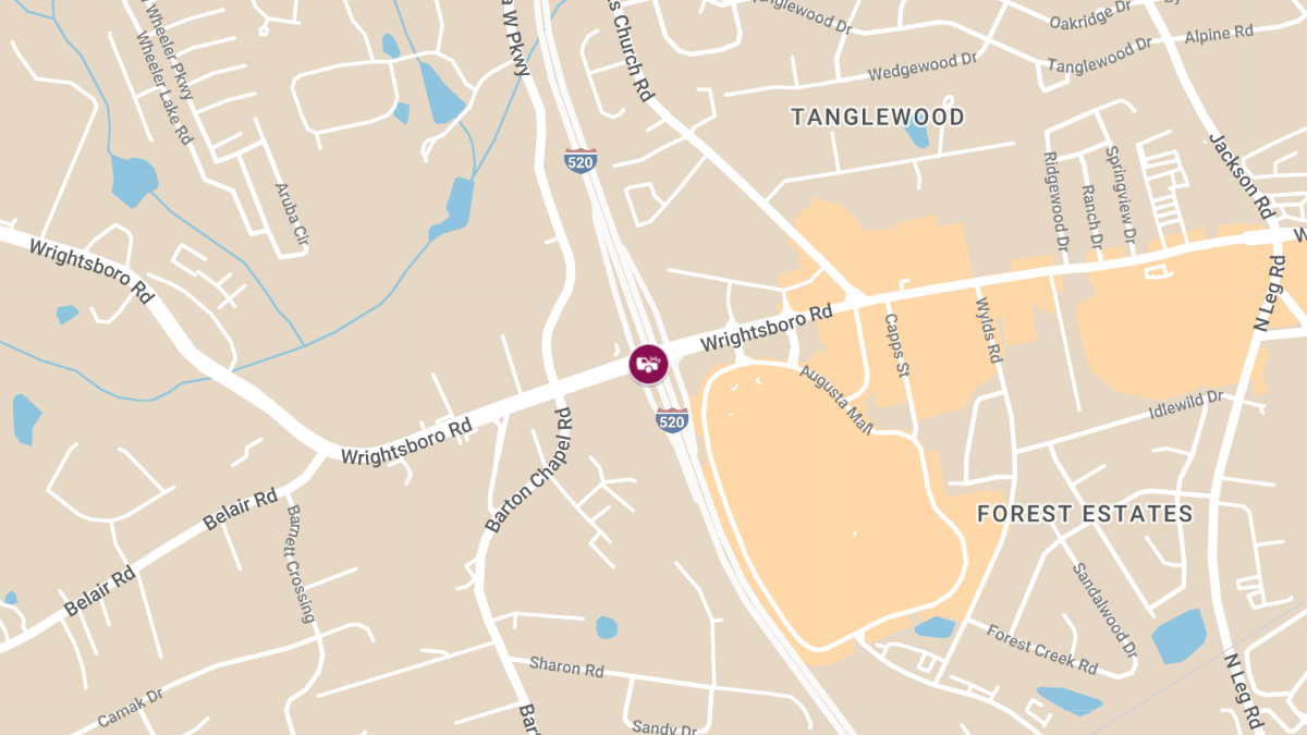 Accident with Injuries at Wrightsboro Rd and Interstate 520 EB