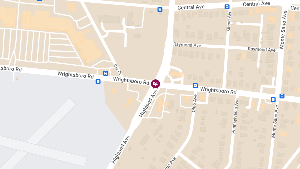 Accident with Injury at Wrightsboro Rd and Highland Ave