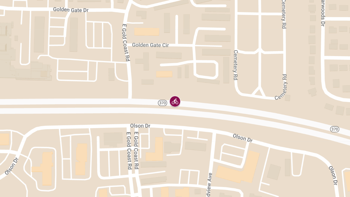 Bicycle Accident with Injuries on E Gold Coast Rd near Hwy 370