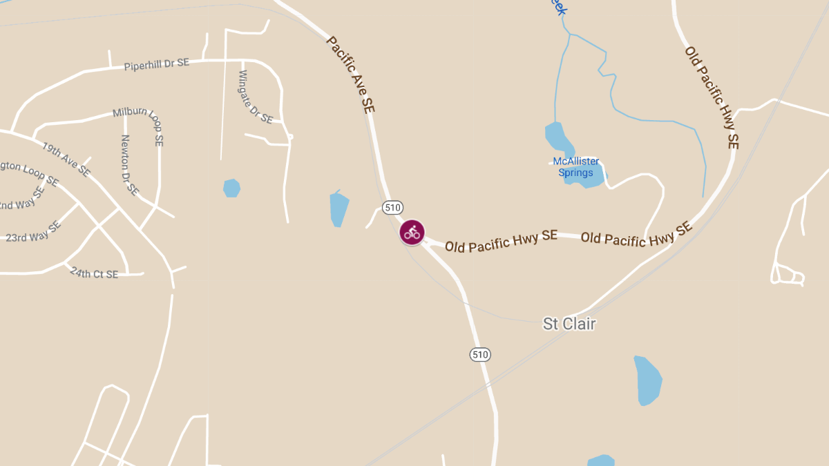 Bicyclist Injured in Vehicle Accident on St Clair Cutoff Rd and Old Pacific Hwy SE