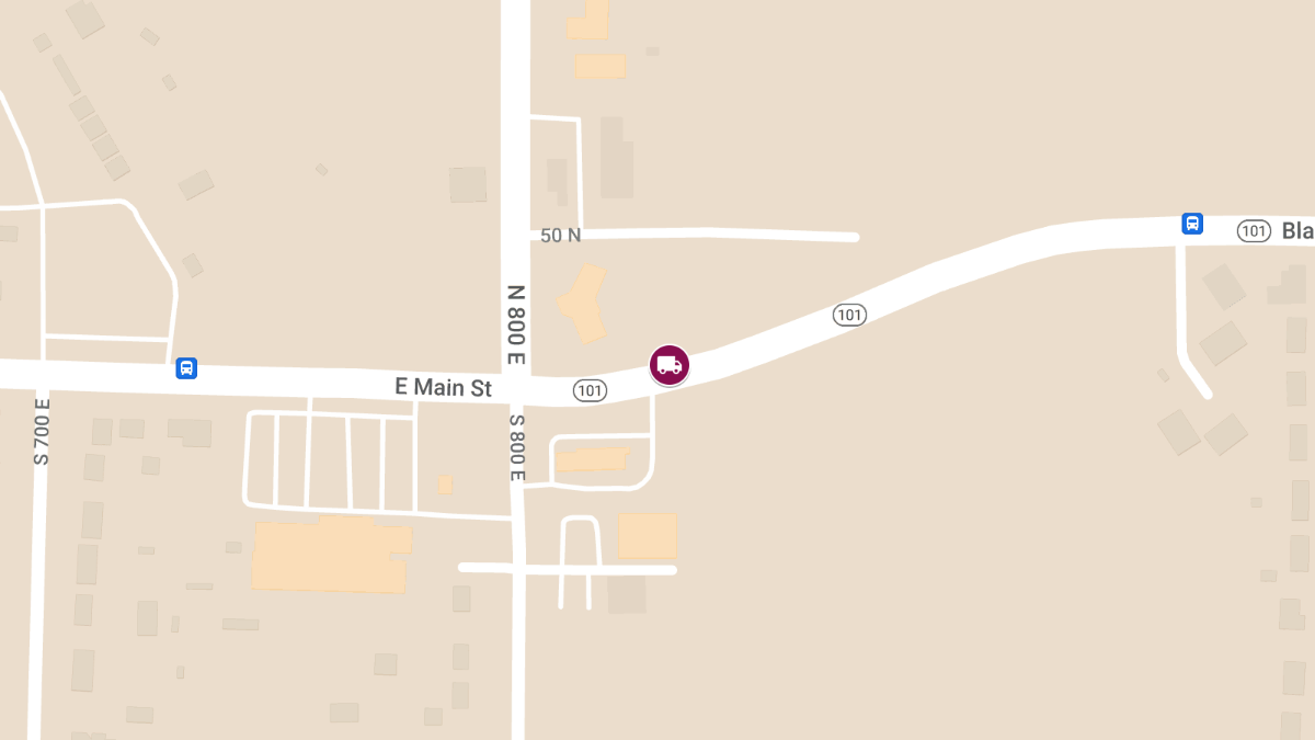 Crash Involving Semi-Truck at S.R. 101 and 900 East