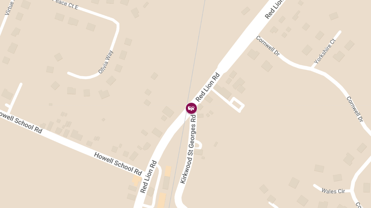 Crash at Red Lion Rd and Kirkwood St Georges Rd