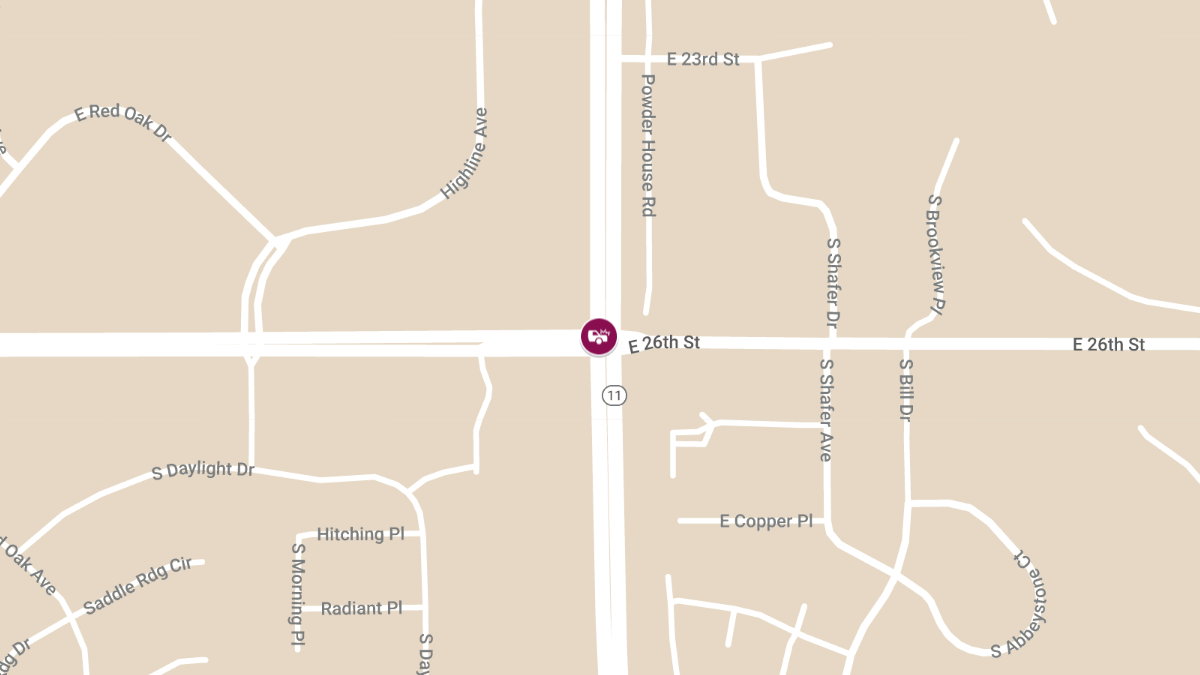 Crash with Injuries Reported on E 26th St & S Veterans Pkwy