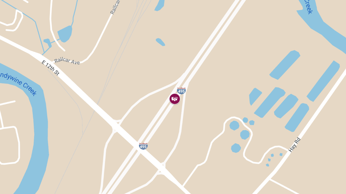 Crash with Injuries Reported on I-495 N Between 12th St and Edgemoor Interchanges