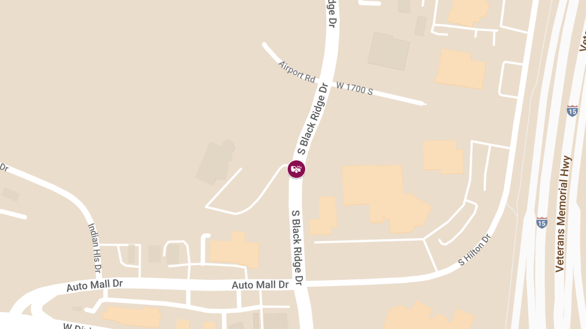 Crash with Injuries at 1700 S Blackridge