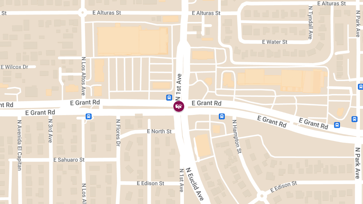 Crash with Injuries at Grant Rd and 1st Ave