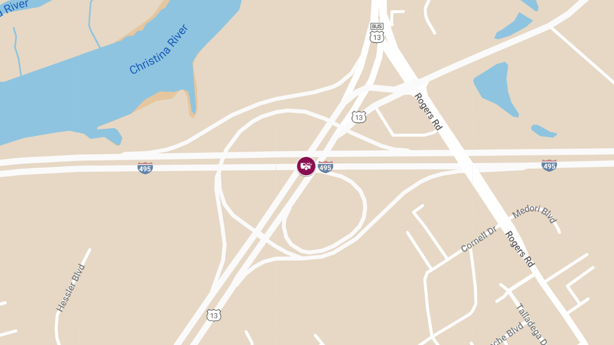 Crash with Injuries on I-495 Northbound between I-95 Split and Route 13 Interchange
