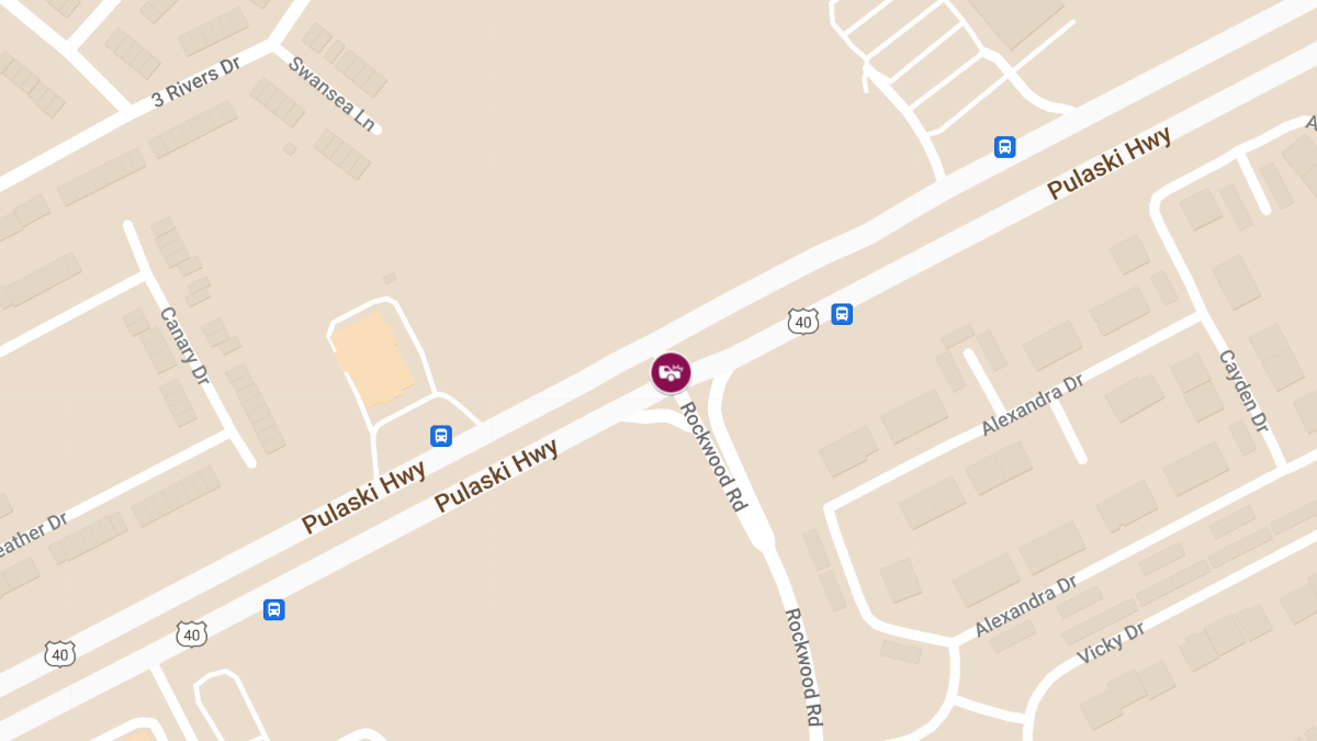 Crash with Injuries on Route 40 at Rockwood Rd