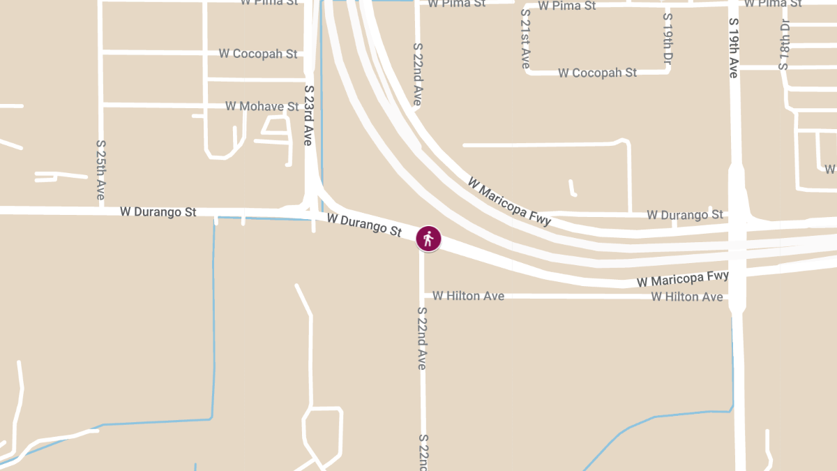 Fatal Crash Involving Pedestrian on I-17 at Durango Curve