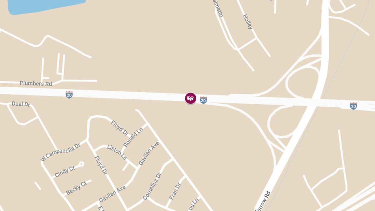 Fatal Crash on Interstate 20 at Mile Marker 70