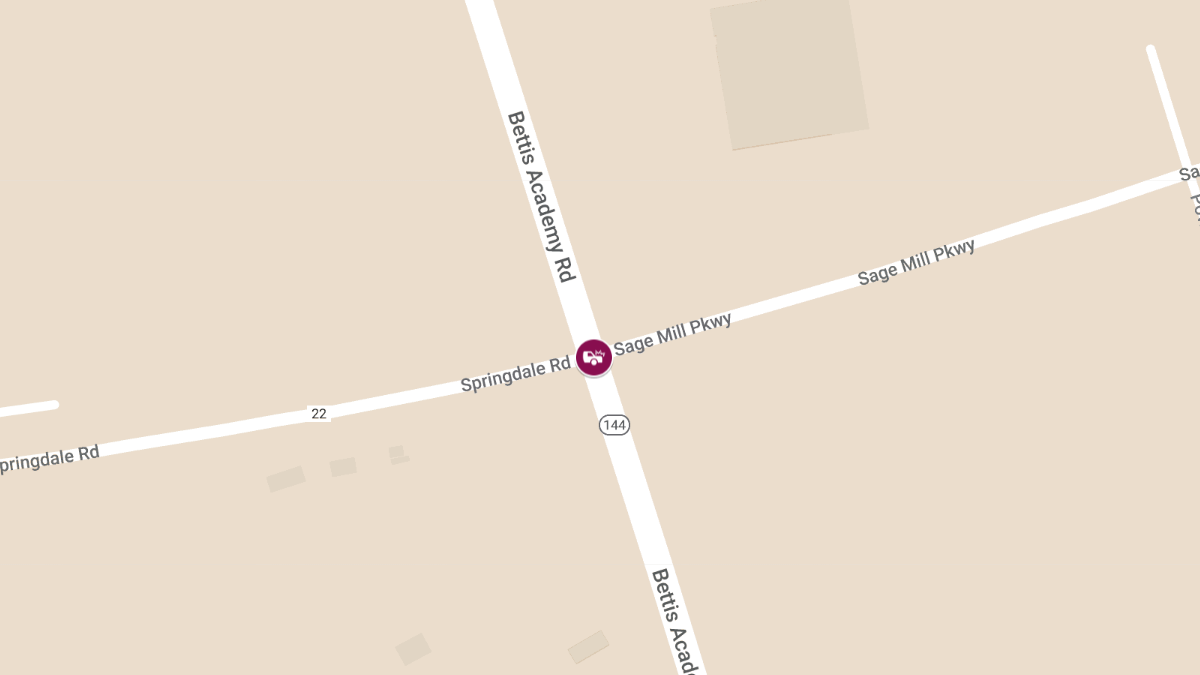 Head-On Collision at Bettis Academy Rd and Springdale Rd