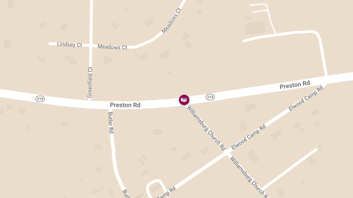 Head-On Crash at Preston Rd and Williamsburg Church Rd