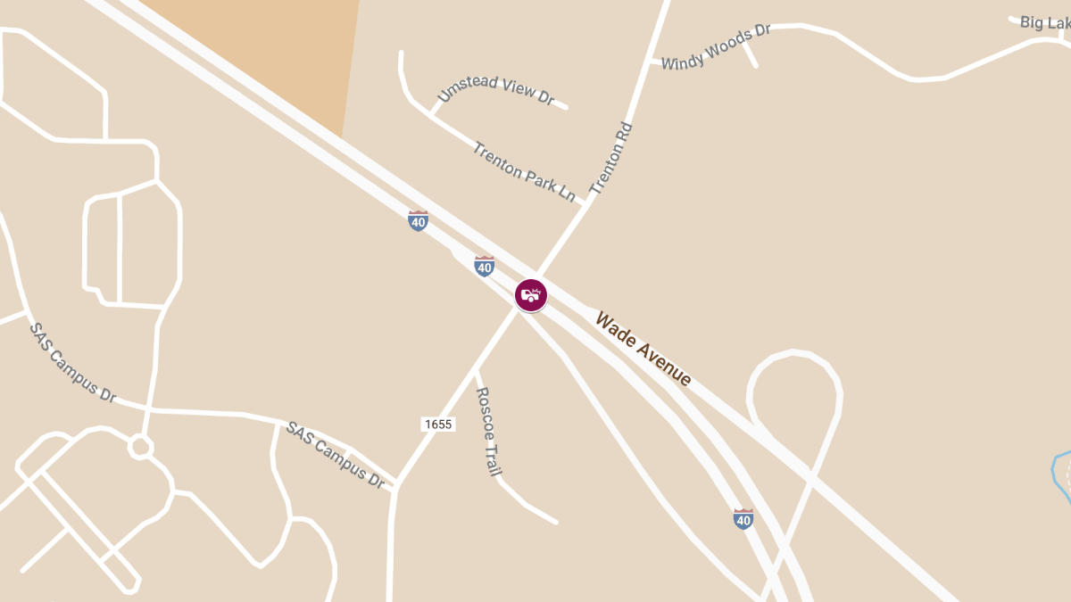 Injuries Reported in Accident on I-40 EB at Wade Ave