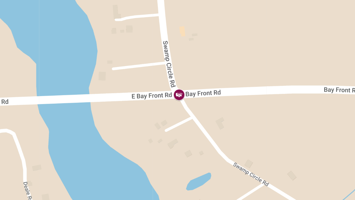 Injuries Reported in Head-On Collision at E Bay Front Rd and Swamp Cir Rd