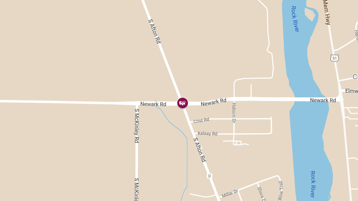 Injuries Reported in Vehicle Accident at Newark Rd and Afton Rd