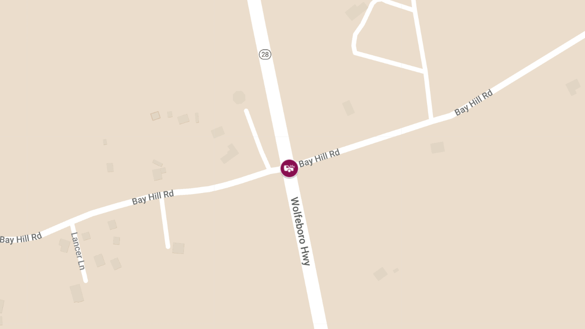 Injuries Reported in Vehicle Crash on Wolfeboro Hwy, Rte 28 & Bay Hill Rd