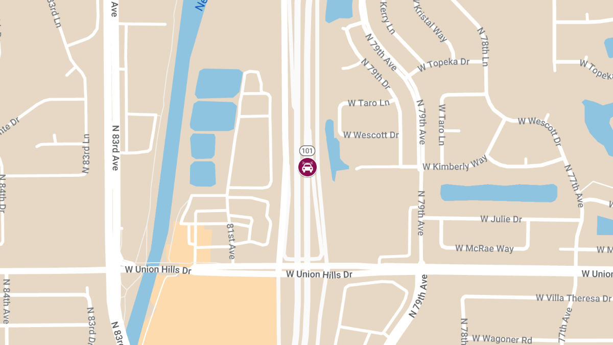 Injuries in Crash Involving Peoria PD on Loop 101 near Union Hills Dr