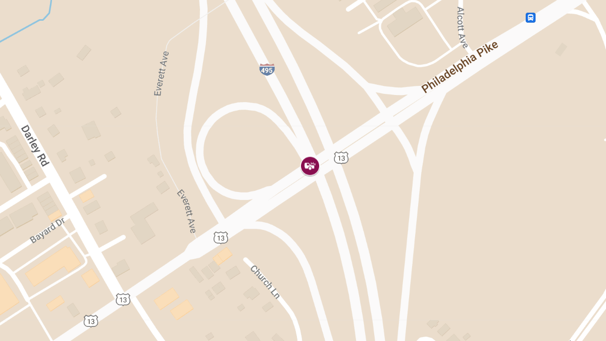 Injuries in Crash at Philadelphia Pike & I-495 Ramps