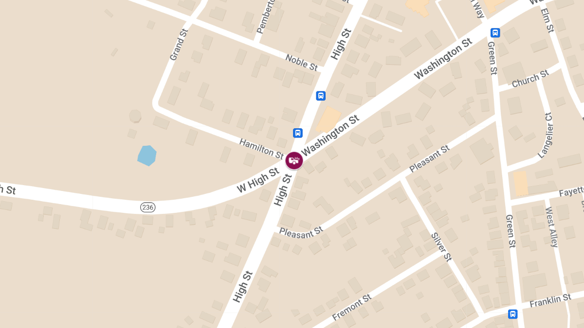 Injury Accident at the Intersection of High St & Washington St