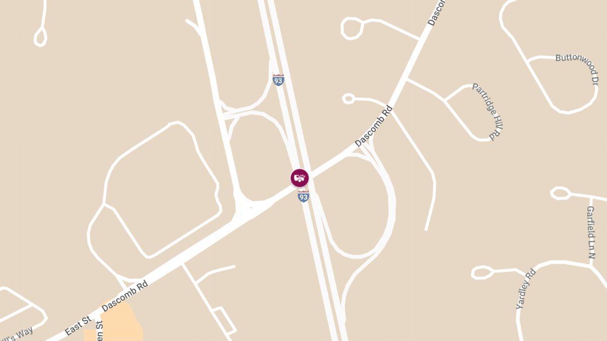Injury Accident on I-93 SB near Dascomb Rd