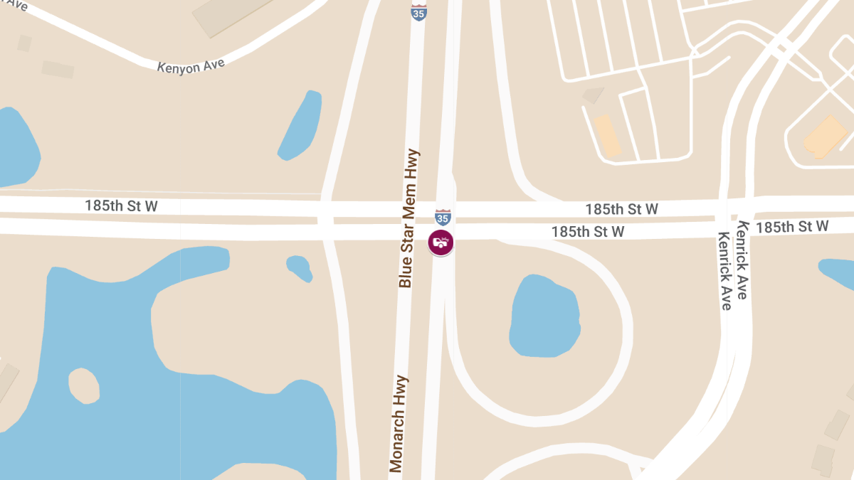 Injury Accident on Northbound Interstate 35 at 185th Street