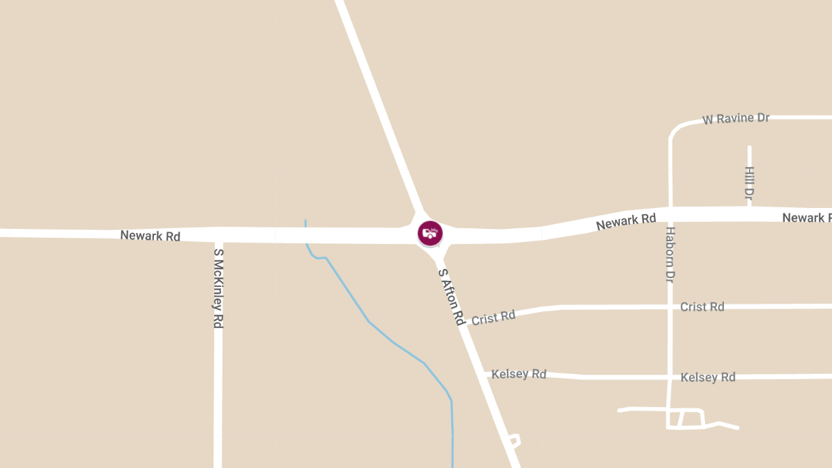 Injury Reported in Crash at Newark and Afton