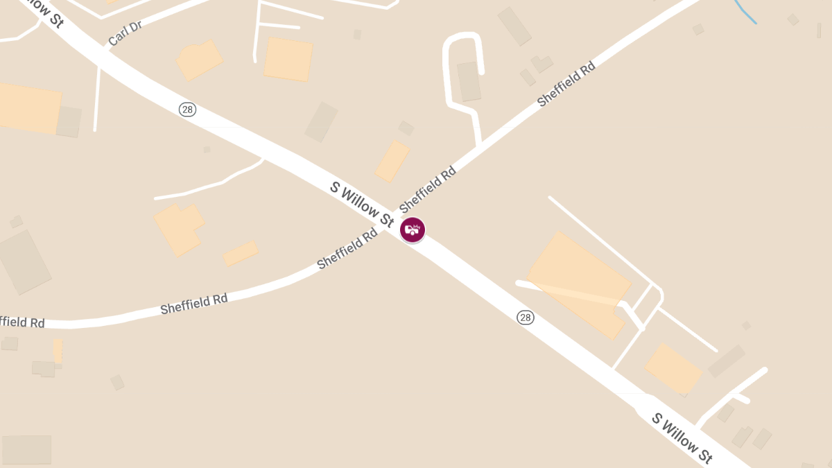Injury Reported in Crash on S Willow St & Sheffield Rd