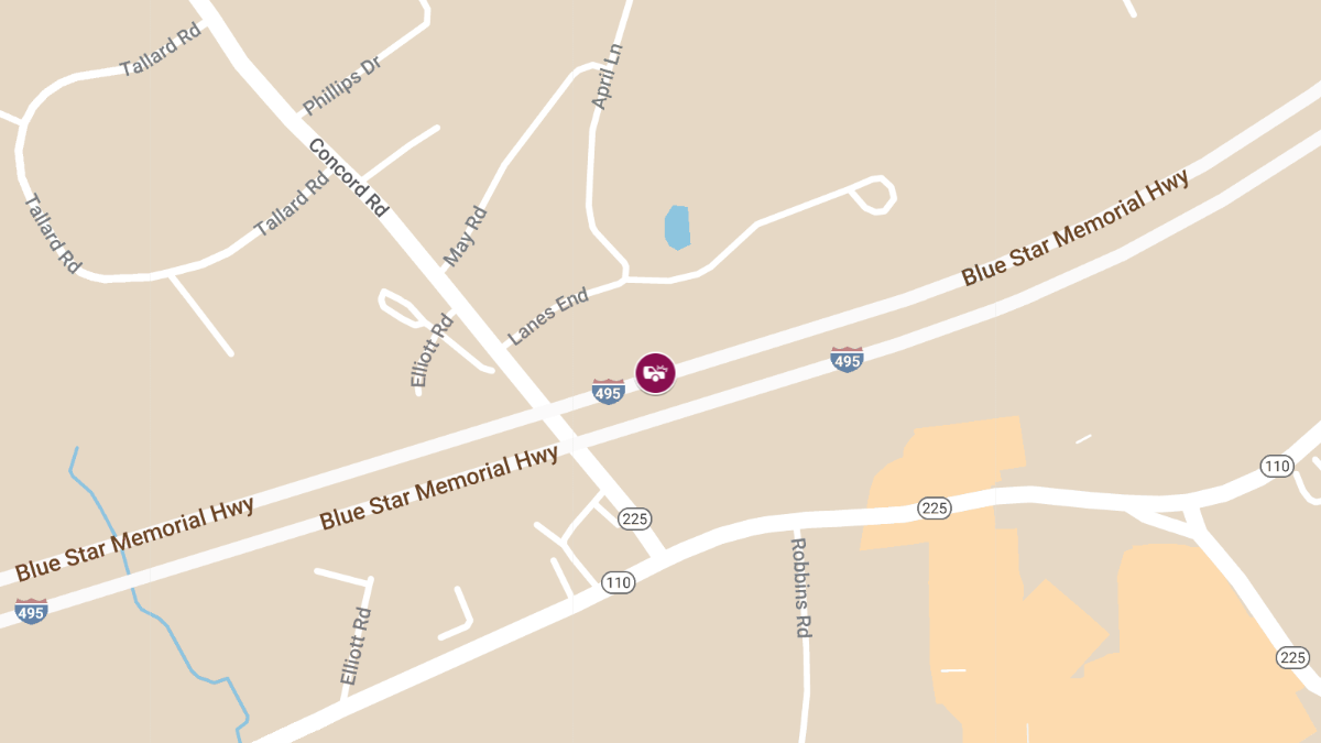 Injury Reported in Vehicle Crash on I-495 SB at MM 81
