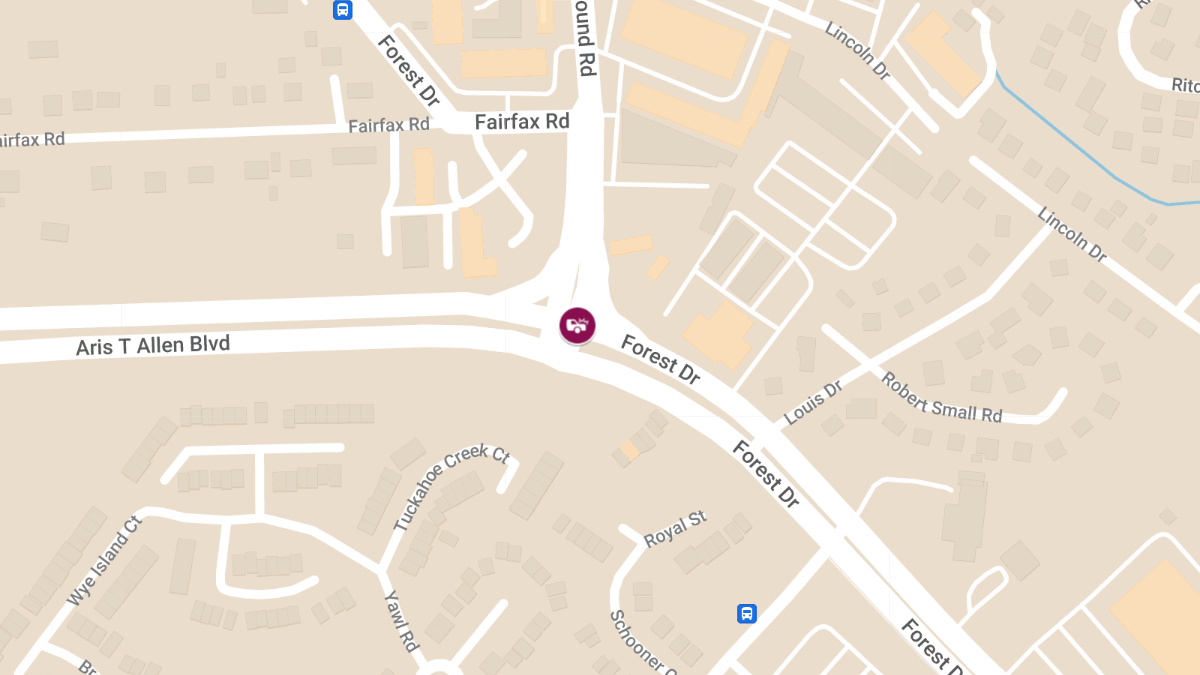Injury in Vehicle Collision at Forest Dr and Chinquapin Round Rd