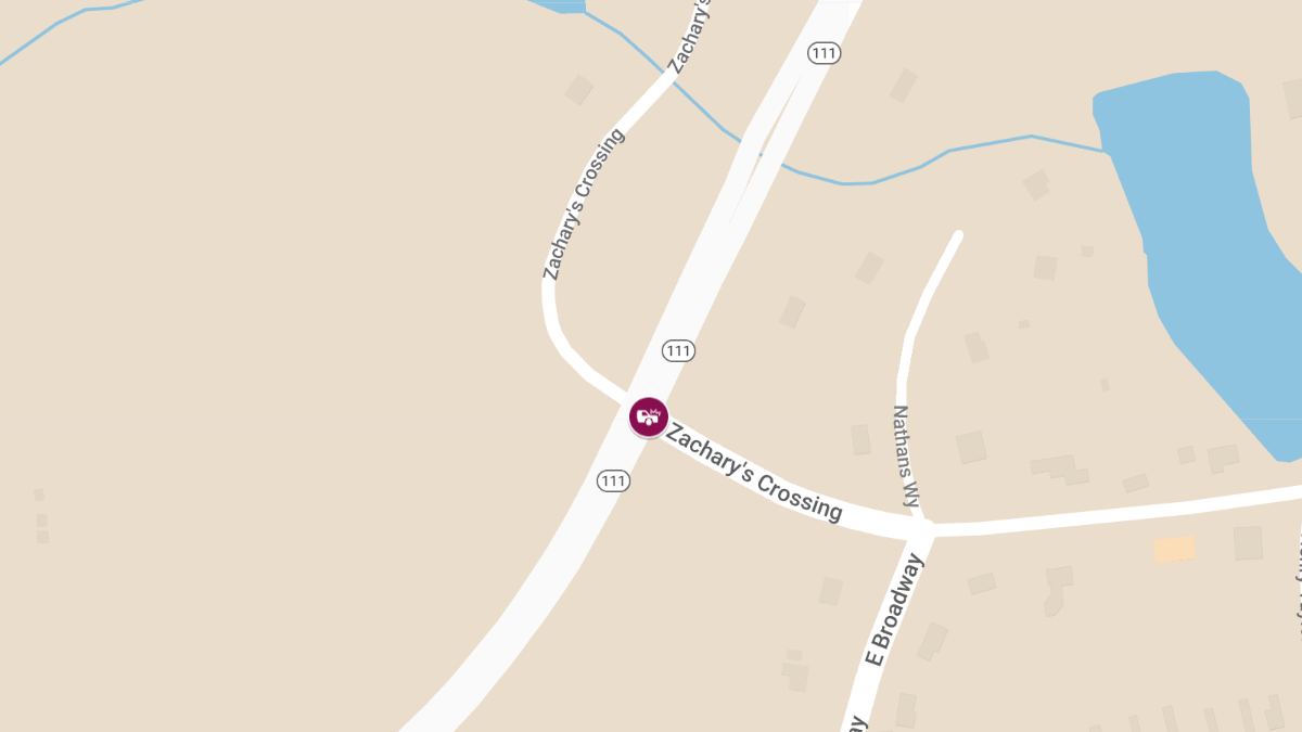 Motor Vehicle Accident at Route 111 & Zachary's Crossing Causes Injury