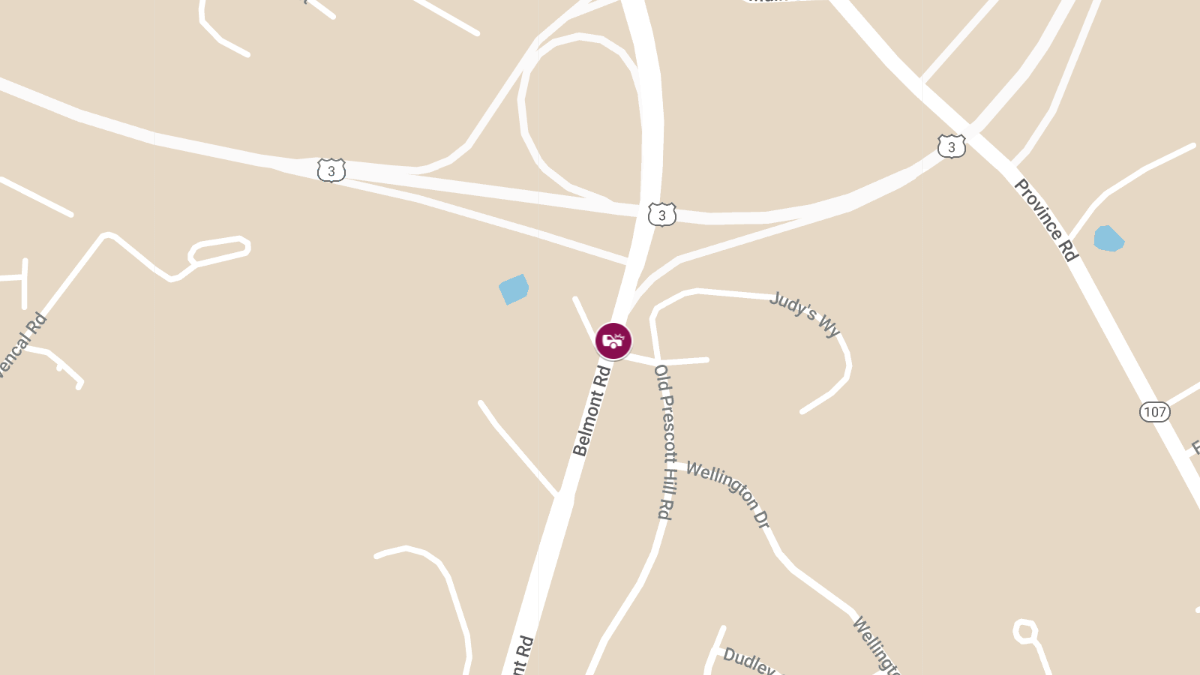 Motor Vehicle Accident with Injuries at Belmont Rd