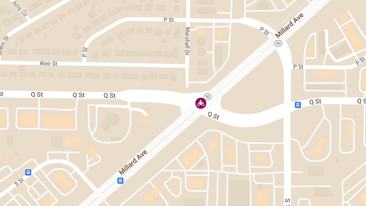 Motorcycle Accident at Millard Ave and Q St causes Injuries
