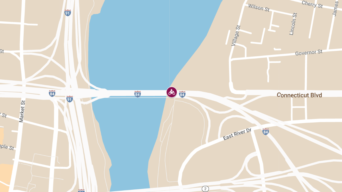 Motorcycle Accident on I-84 East on the Bulkeley Bridge