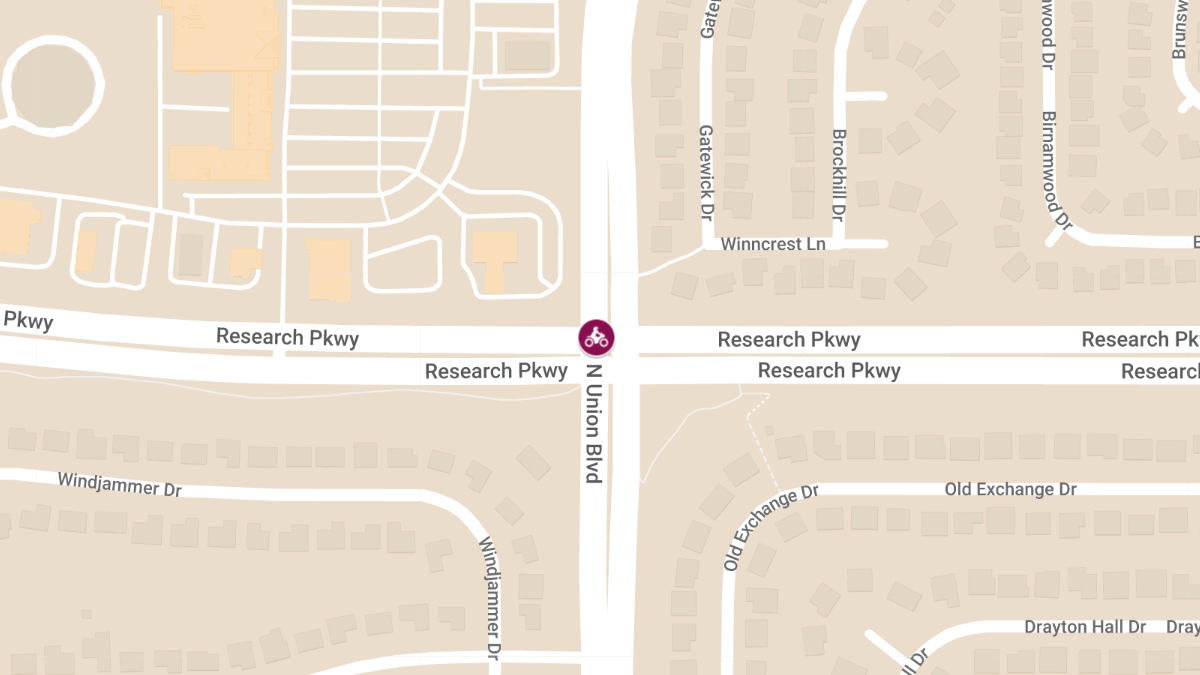 Motorcycle Accident with Injury at N. Union Blvd and Research Pkwy