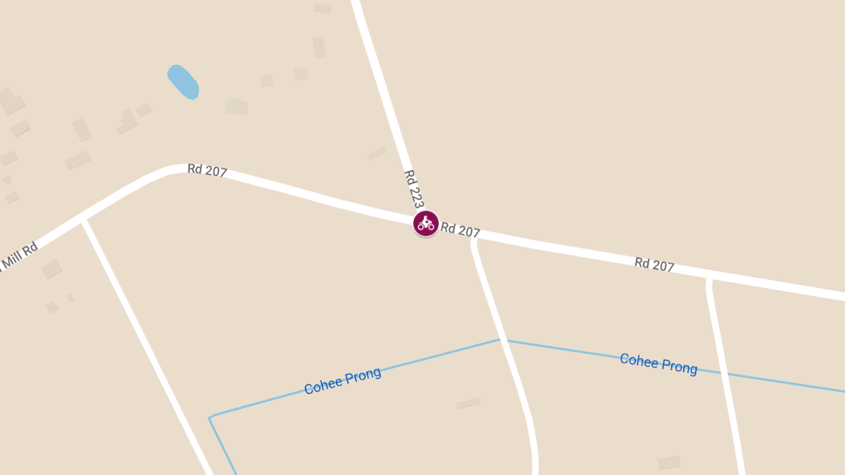 Motorcycle Crash at Mud Mill Rd and Lucks Dr