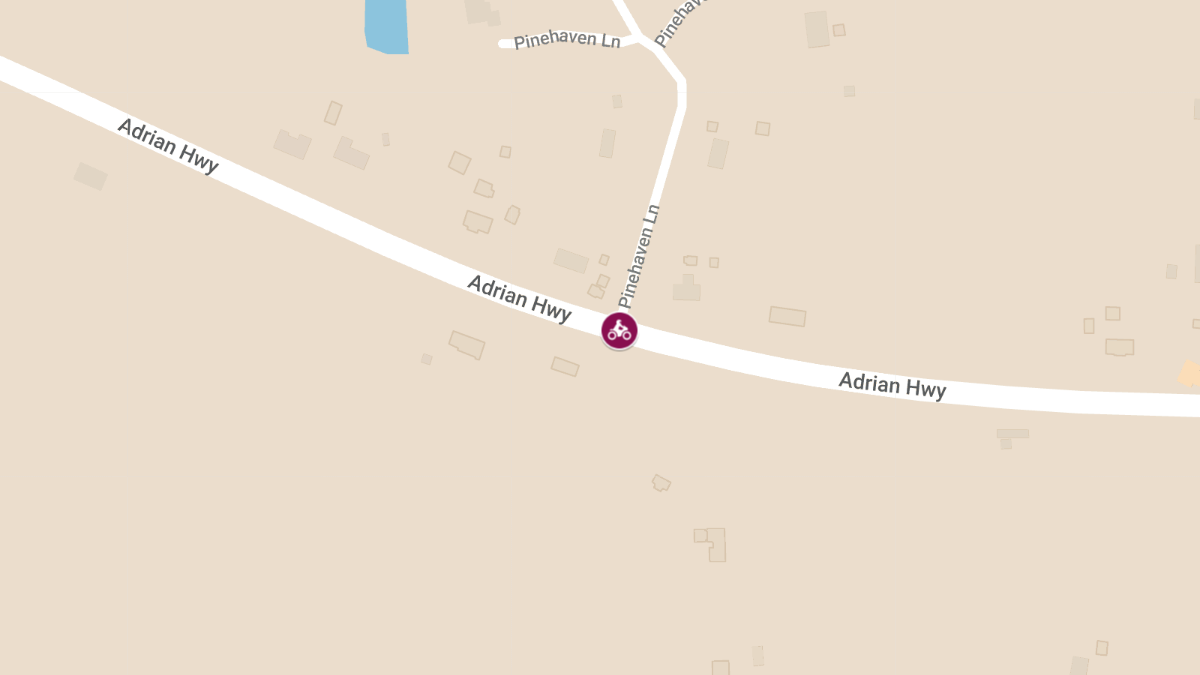 Motorcycle Crash on Adrian Hwy & Pinehaven Ln Results in Injuries