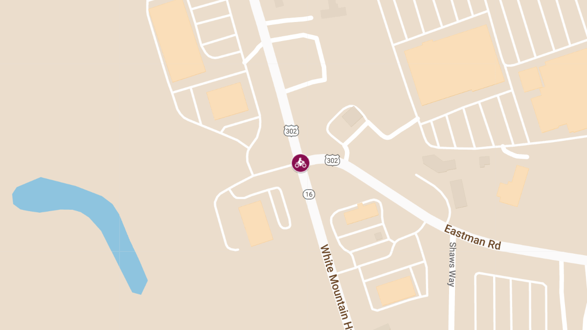 Motorcycle Crash with Injuries at Rte 16 & Eastman Rd
