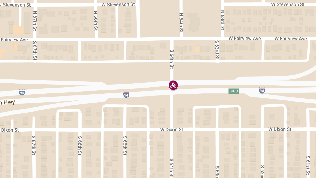 Motorcycle Crash with Injury on EB I-94 at 64th St Causes Injuries
