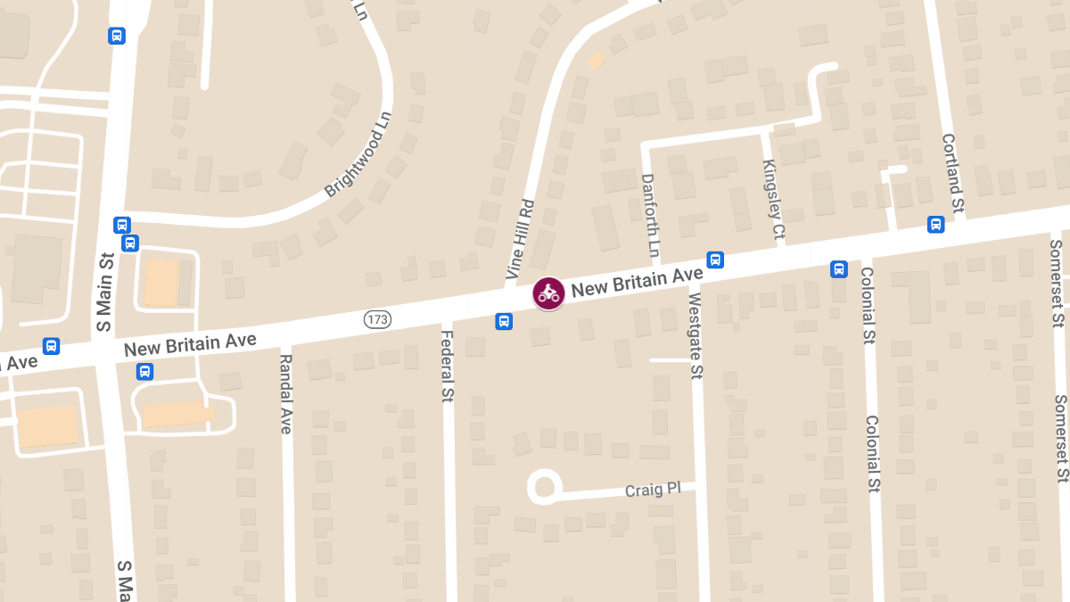 Motorcyclist Injured in Collision on New Britain Ave