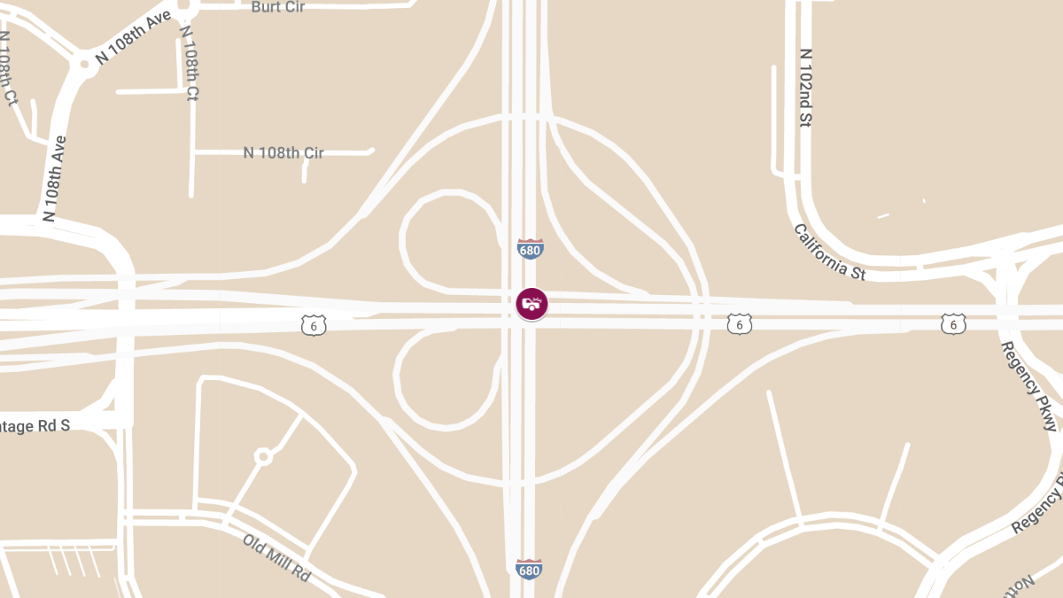 Multi-Vehicle Crash on I-680 and West Dodge Causes Overturned Vehicle