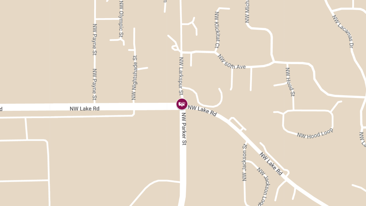 Officer Injured in Two-Vehicle Accident at NW Lake Rd and NW Parker St