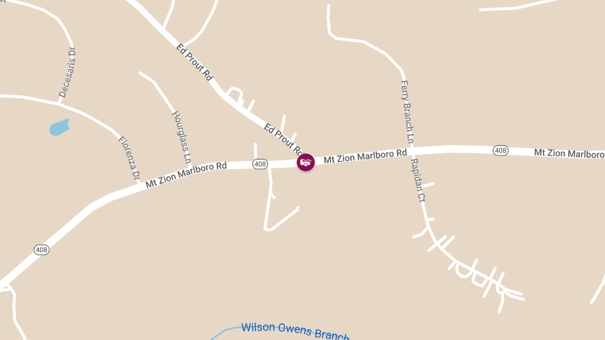 One Injured in Two-Vehicle Accident on Mt Zion Marlboro Rd and Ed Prout Rd