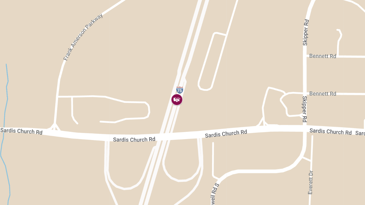 One Killed, Another Injured in Two-Vehicle Crash on I-75 Near Sardis Church Rd