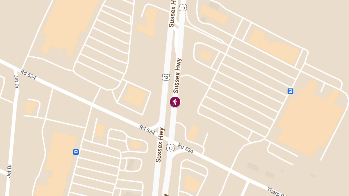 Pedestrian Accident with Injuries at Sussex Hwy Near Walmart