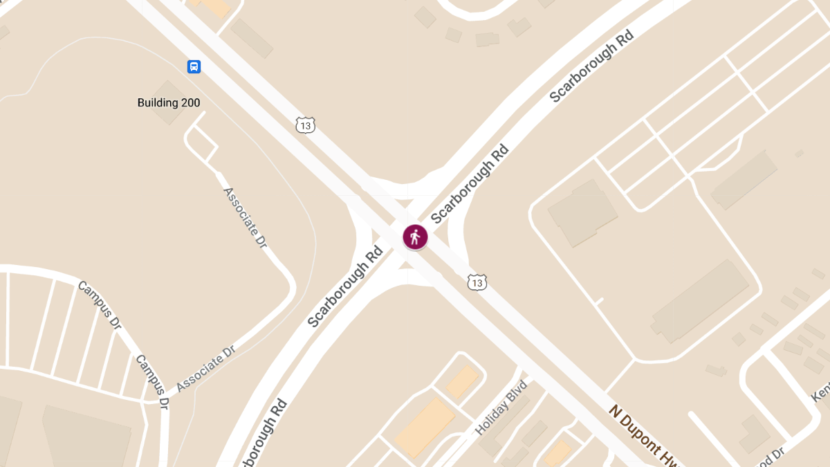 Pedestrian Crash at RT 13 and Scarborough Rd