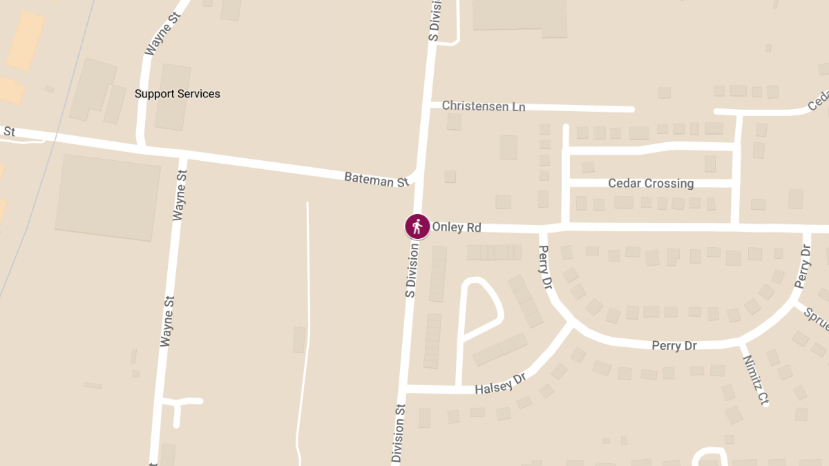 Pedestrian Injured in Accident at Onley Rd and S Division St