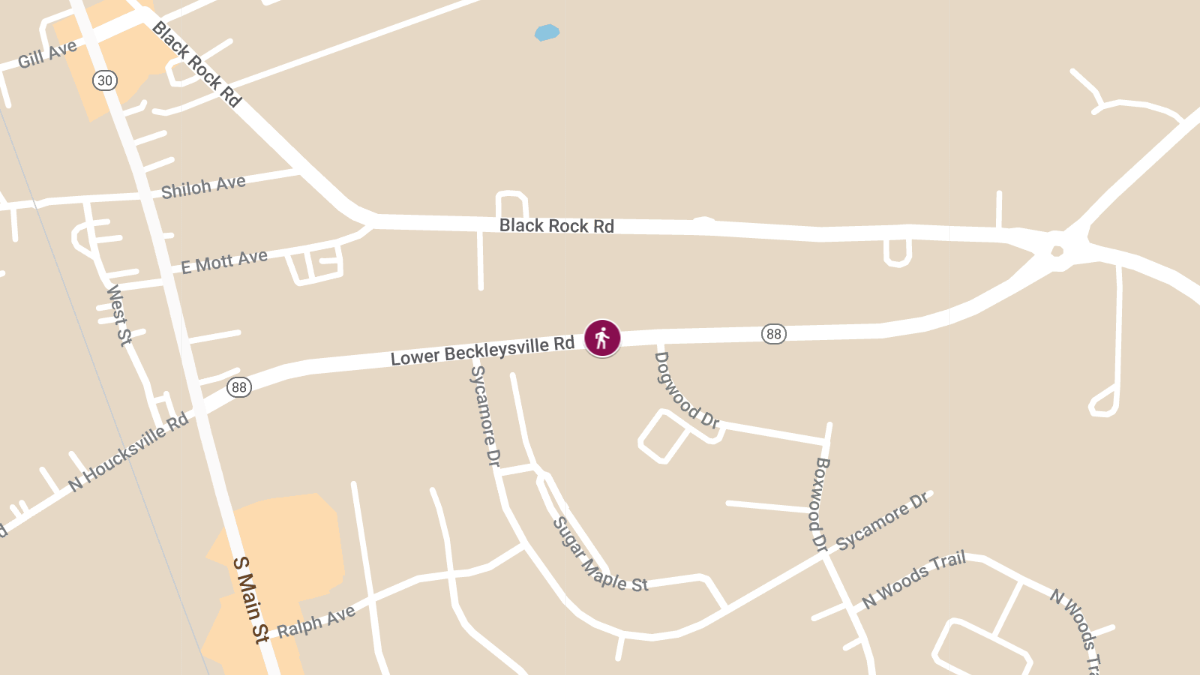 Pedestrian Injured in Accident on Lower Beckleysville Rd Near Black Rock Rd