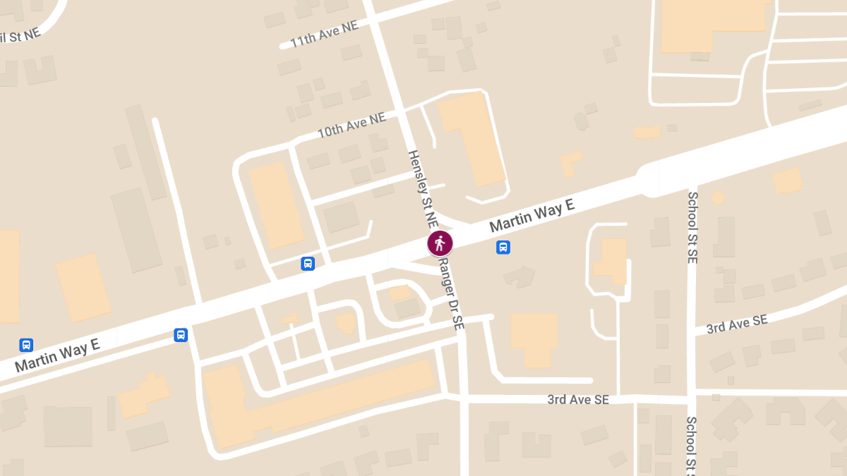 Pedestrian Injured in Collision on Martin Way at Hensley St