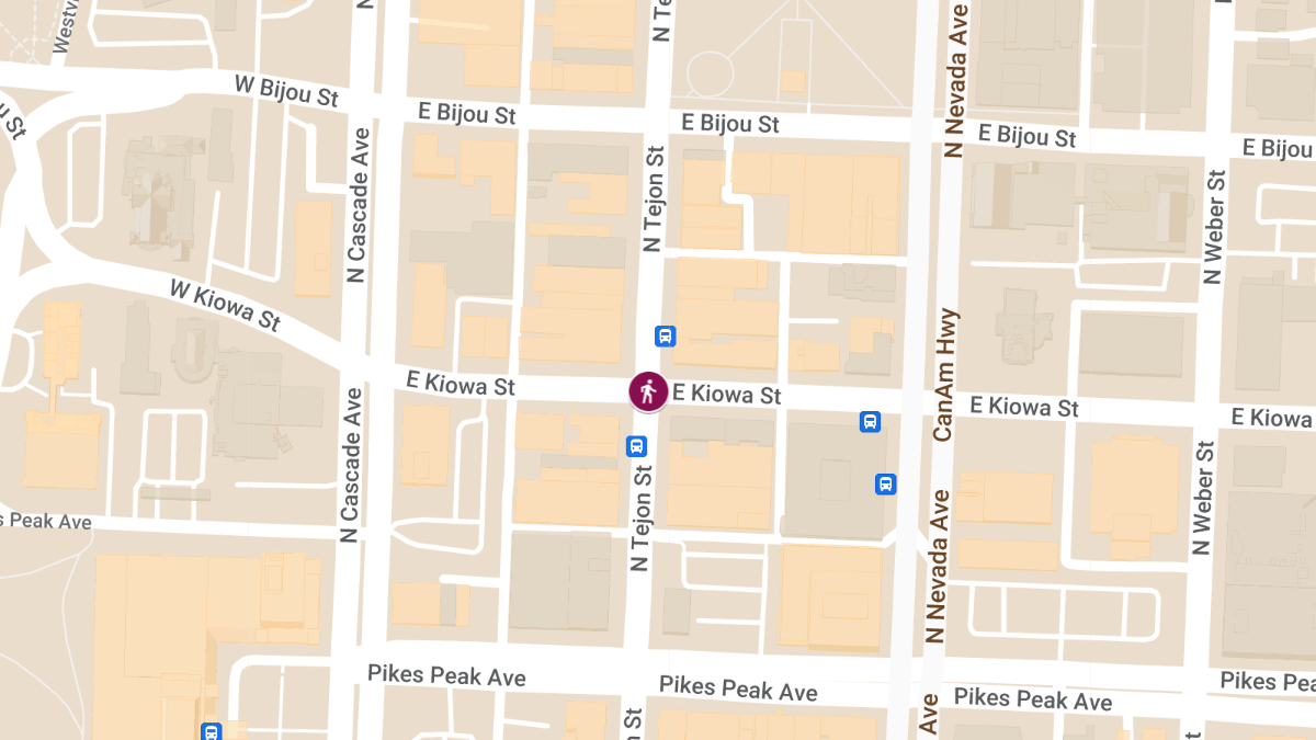 Pedestrian Injured in Motorcycle Crash at East Kiowa and North Tejon St